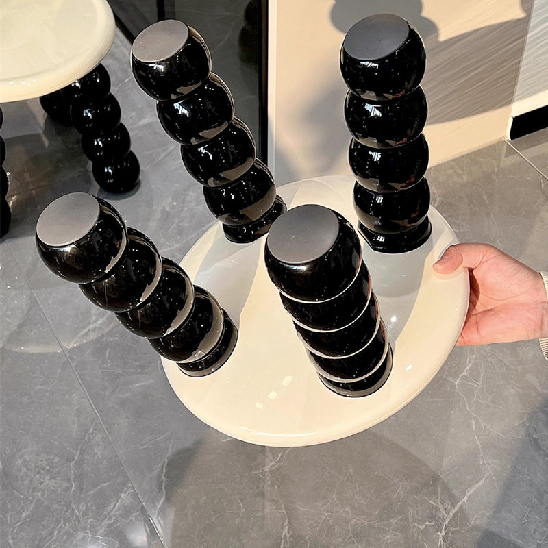 Contemporary Nordic Round Full PP Low Stool Backless Armless For Living Room