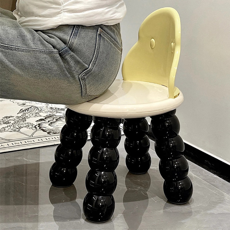 Contemporary Nordic Round Full PP Stool Backrest Armless For Living Room