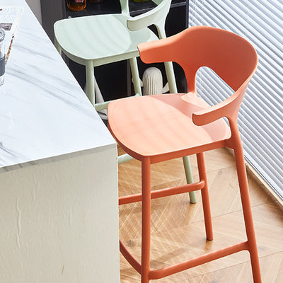 Zeitgenössischer industrieller Leder-Eisen-Barhocker mit Rückenlehne ohne Armlehnen für das Esszimmer 