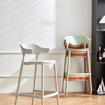 Zeitgenössischer industrieller Leder-Eisen-Barhocker mit Rückenlehne ohne Armlehnen für das Esszimmer 