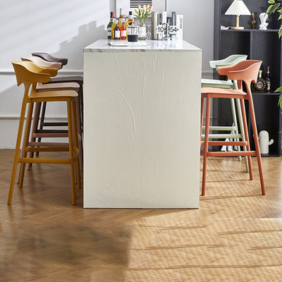 Zeitgenössischer industrieller Leder-Eisen-Barhocker mit Rückenlehne ohne Armlehnen für das Esszimmer 