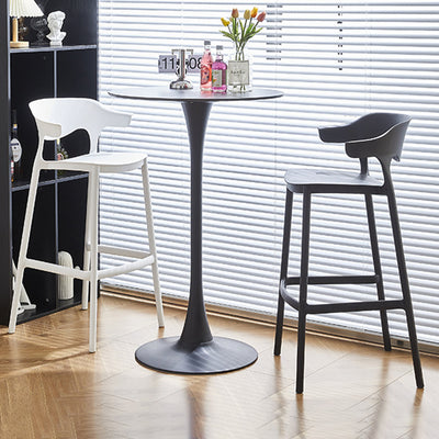 Zeitgenössischer industrieller Leder-Eisen-Barhocker mit Rückenlehne ohne Armlehnen für das Esszimmer 