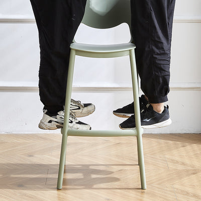 Zeitgenössischer industrieller Leder-Eisen-Barhocker mit Rückenlehne ohne Armlehnen für das Esszimmer 