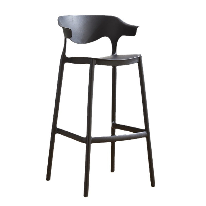 Zeitgenössischer industrieller Leder-Eisen-Barhocker mit Rückenlehne ohne Armlehnen für das Esszimmer 