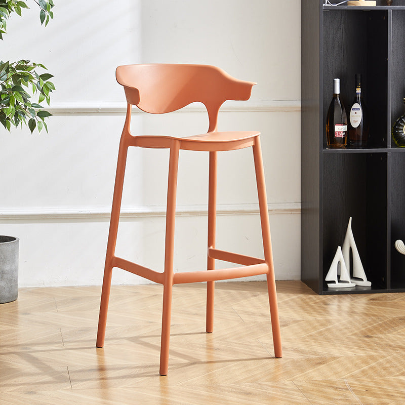 Zeitgenössischer industrieller Leder-Eisen-Barhocker mit Rückenlehne ohne Armlehnen für das Esszimmer 