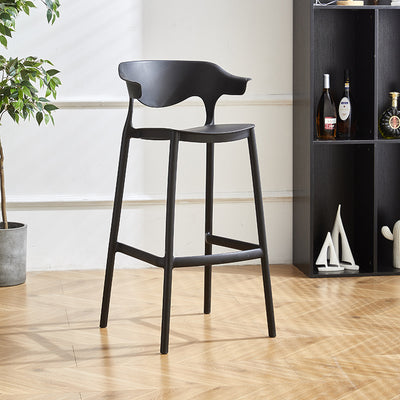 Zeitgenössischer industrieller Leder-Eisen-Barhocker mit Rückenlehne ohne Armlehnen für das Esszimmer 