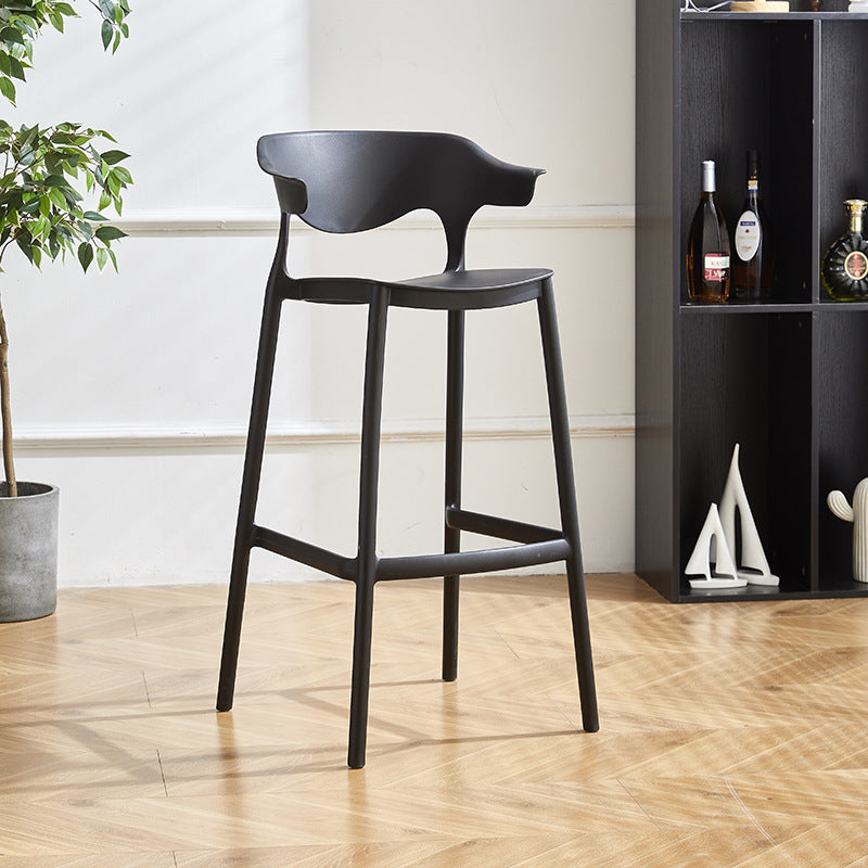 Zeitgenössischer industrieller Leder-Eisen-Barhocker mit Rückenlehne ohne Armlehnen für das Esszimmer 