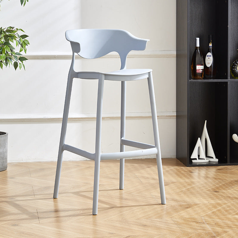Zeitgenössischer industrieller Leder-Eisen-Barhocker mit Rückenlehne ohne Armlehnen für das Esszimmer 