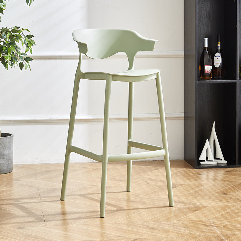 Zeitgenössischer industrieller Leder-Eisen-Barhocker mit Rückenlehne ohne Armlehnen für das Esszimmer 