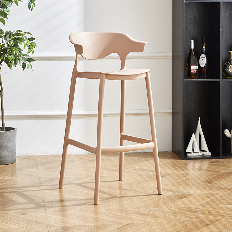 Zeitgenössischer industrieller Leder-Eisen-Barhocker mit Rückenlehne ohne Armlehnen für das Esszimmer 