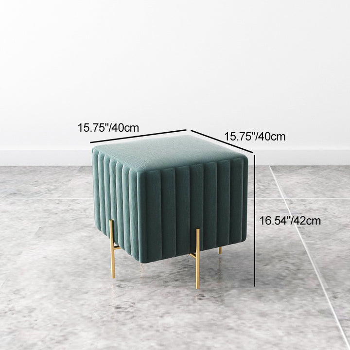 Zeitgenössischer nordischer quadratischer rechteckiger Würfel Eisen Flanellhocker ohne Rückenlehne und Armlehnen für das Wohnzimmer 