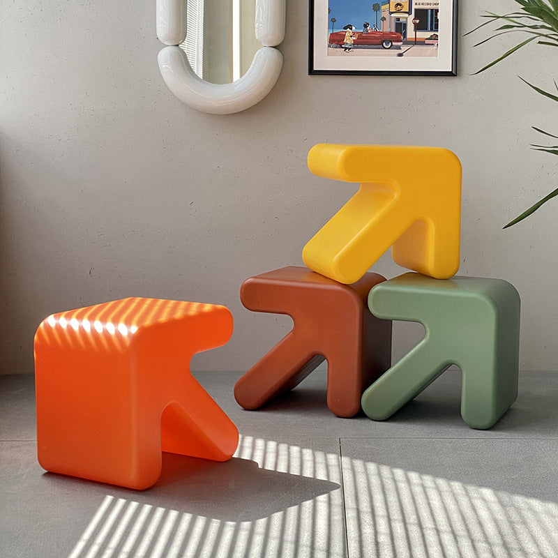 Contemporary Creative Arrow Full PE Footstool Backless Armless For Living Room