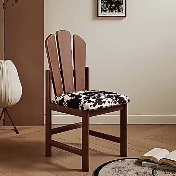 Taburete de tocador sin brazos de madera maciza con cojín de tela de respaldo de pavo real cuadrado francés tradicional para dormitorio 