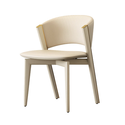 Contemporary Scandinavian Square Sector PU Carbon Steel Dining Chair Backrest Armless For Dining Room