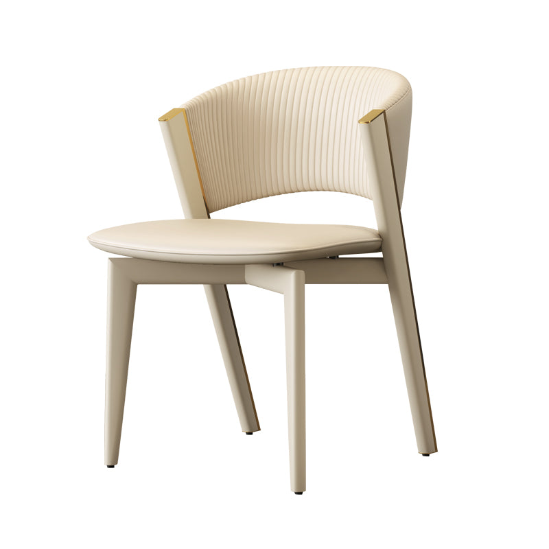 Contemporary Scandinavian Square Sector PU Carbon Steel Dining Chair Backrest Armless For Dining Room