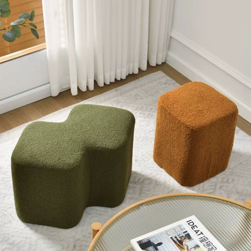 Taburete de pie sin respaldo ni brazos de fibra de vidrio con diseño contemporáneo y creativo para sala de estar 
