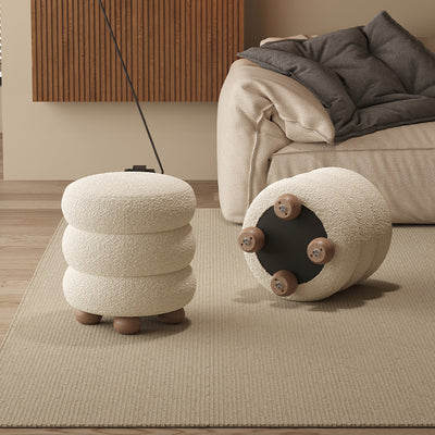 Taburete de pie sin respaldo ni brazos de fibra de vidrio con diseño contemporáneo y creativo para sala de estar 