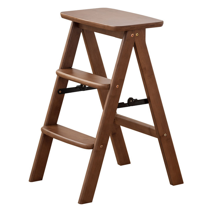 Zeitgenössische, schlichte, klappbare Bambus-Mehrzweckleiterstuhl ohne Rückenlehne und Armlehnen für das Wohnzimmer 