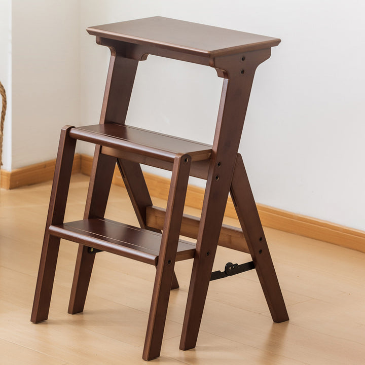 Zeitgenössische, schlichte, klappbare Bambus-Mehrzweckleiterstuhl ohne Rückenlehne und Armlehnen für das Wohnzimmer 