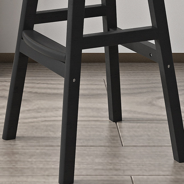 Tabouret de bar contemporain nordique en tissu rond cuir PU bois massif avec dossier sans accoudoirs pour salle à manger 