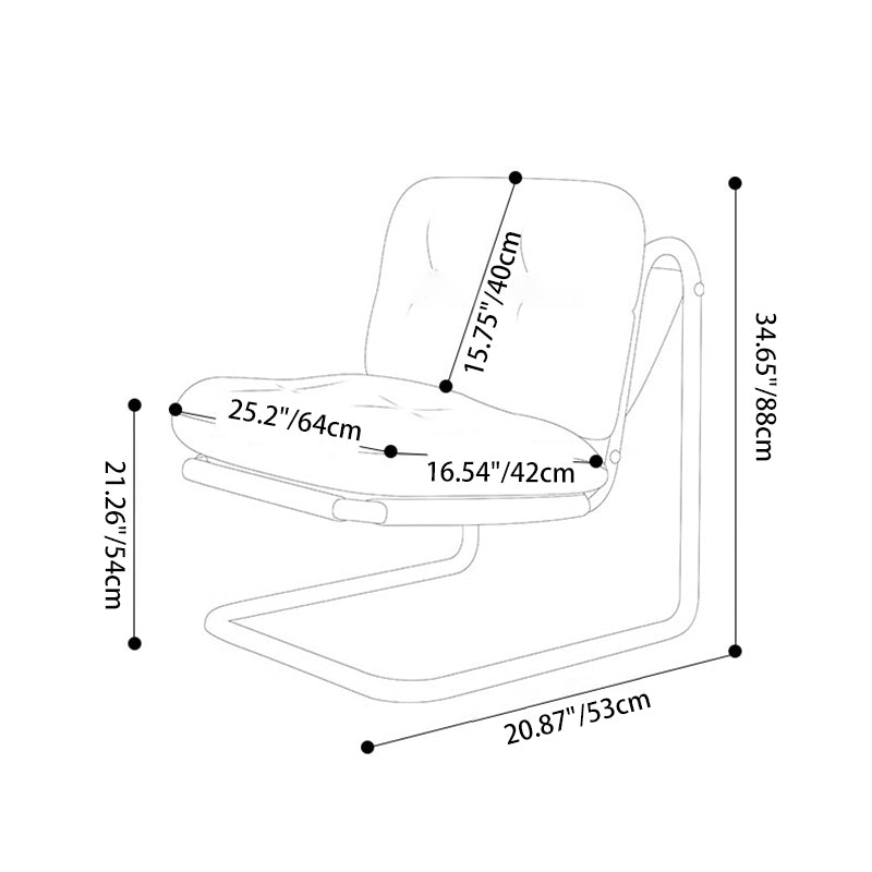Contemporary Nordic Square Corduroy Iron Doll Cotton Sponge Sofa Backrest Armless For Bedroom