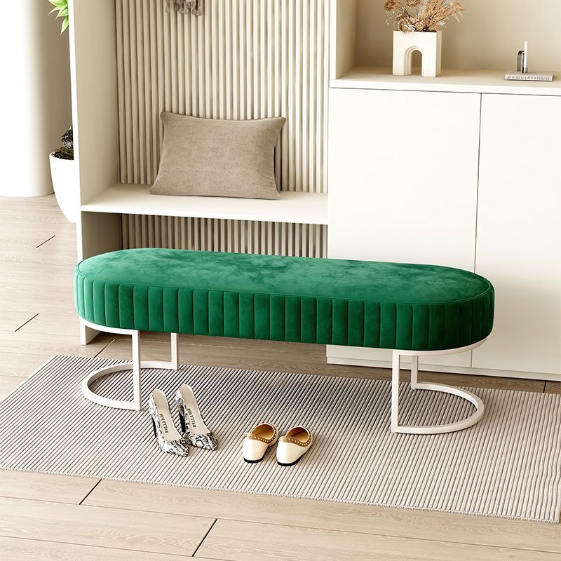 Contemporary Nordic Rectangle Flannelette Iron Backless Armless Bench For Entryways