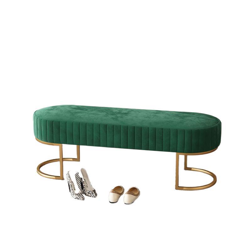 Contemporary Nordic Rectangle Flannelette Iron Backless Armless Bench For Entryways