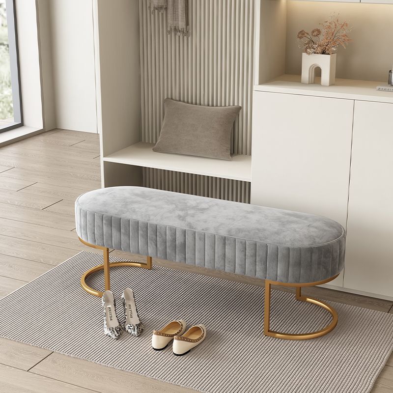 Contemporary Nordic Rectangle Flannelette Iron Backless Armless Bench For Entryways