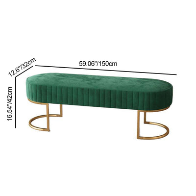 Contemporary Nordic Rectangle Flannelette Iron Backless Armless Bench For Entryways