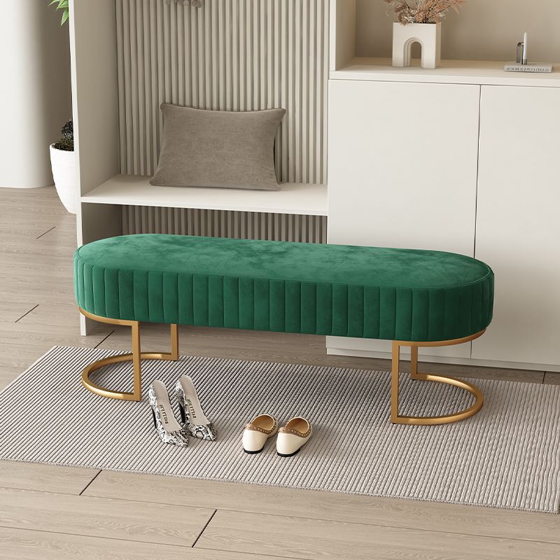 Contemporary Nordic Rectangle Flannelette Iron Backless Armless Bench For Entryways