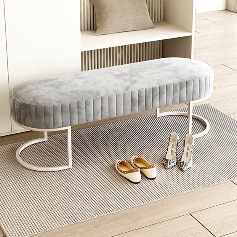 Contemporary Nordic Rectangle Flannelette Iron Backless Armless Bench For Entryways