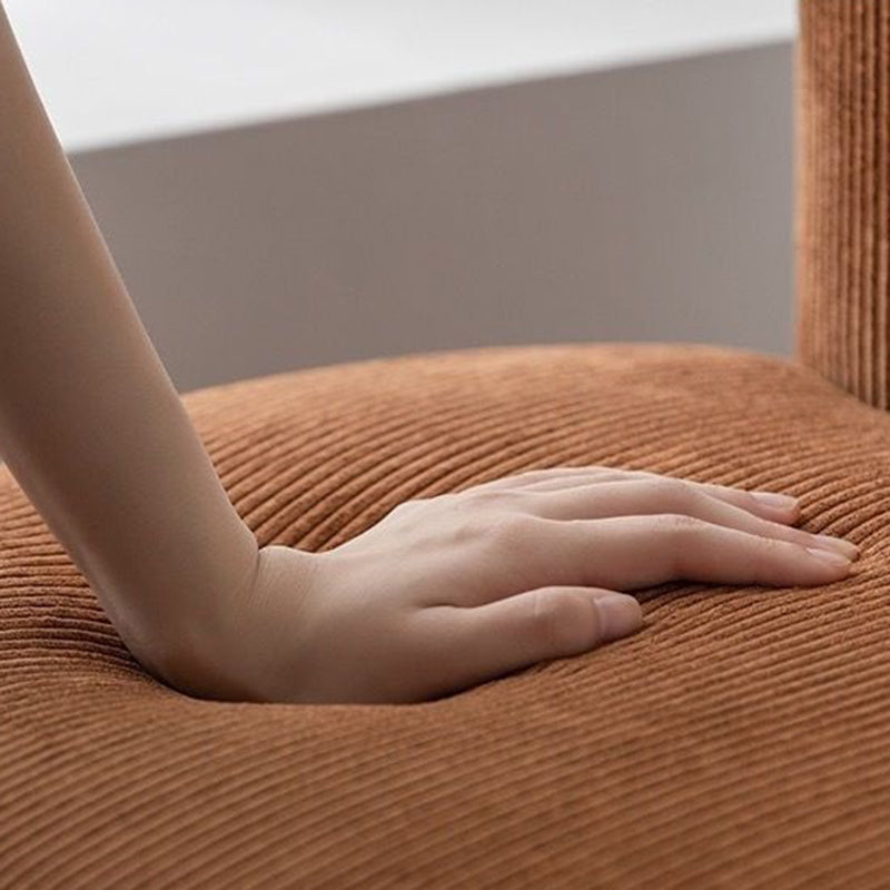 Contemporary Nordic Rabbit Ears Cylinder Corduroy Solid Wood Vanity Stool Backrest Armless For Bedroom