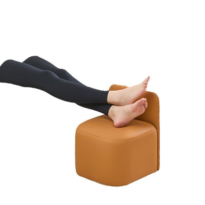 Contemporary Nordic Square Portable Leather Solid Wood Sponge Low Stool Backrest Armless For Living Room