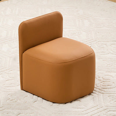 Contemporary Nordic Square Portable Leather Solid Wood Sponge Low Stool Backrest Armless For Living Room