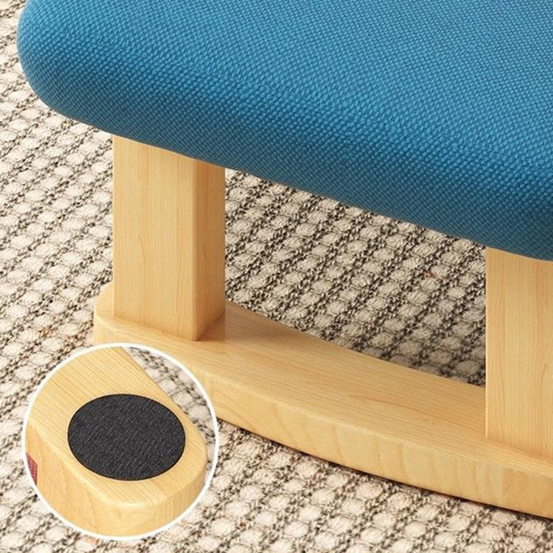 Contemporary Nordic Square Anti-slip Cotton Linen Solid Wood Footstool Backless Armless For Entryways