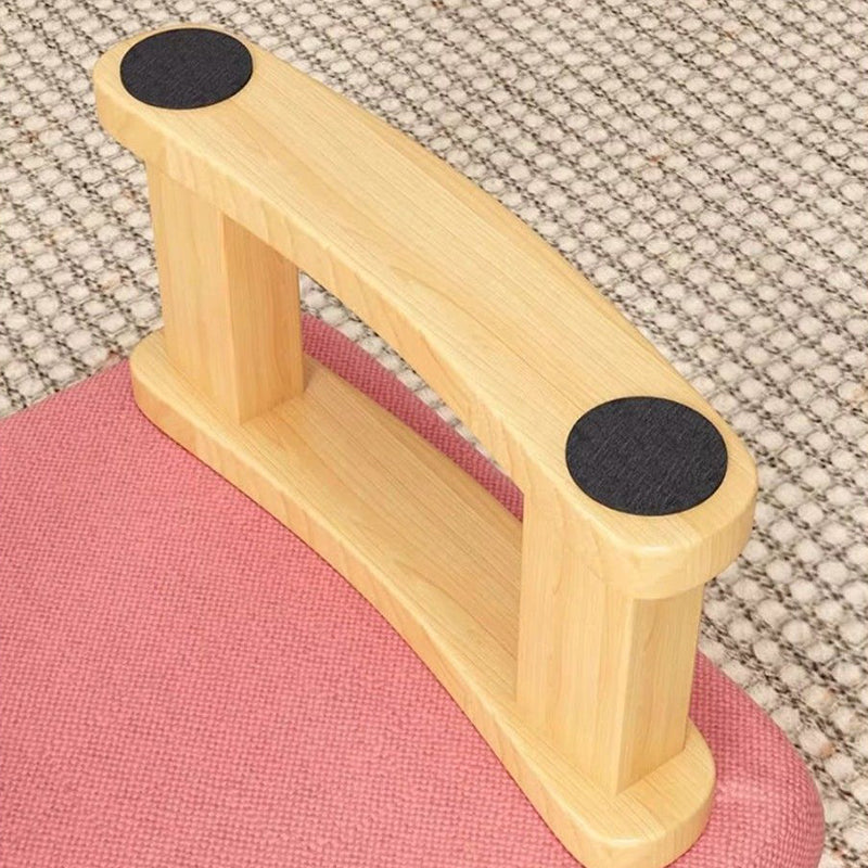 Contemporary Nordic Square Anti-slip Cotton Linen Solid Wood Footstool Backless Armless For Entryways