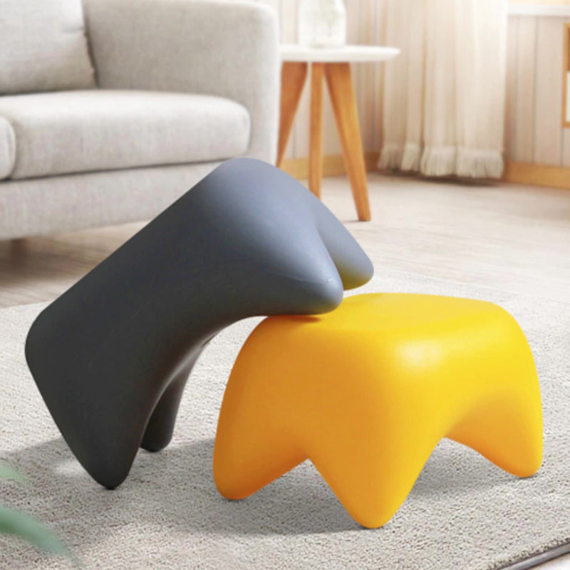 Contemporary Nordic Trapezoid Children Full PE Low Stool Backless Armless For Living Room