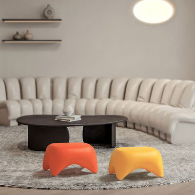 Contemporary Nordic Trapezoid Children Full PE Low Stool Backless Armless For Living Room