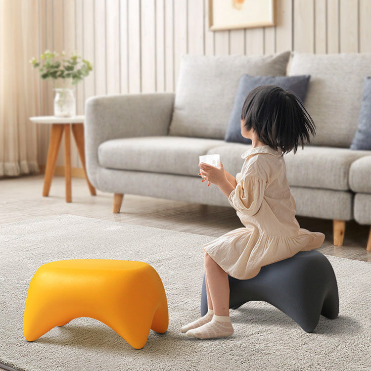 Contemporary Nordic Trapezoid Children Full PE Low Stool Backless Armless For Living Room