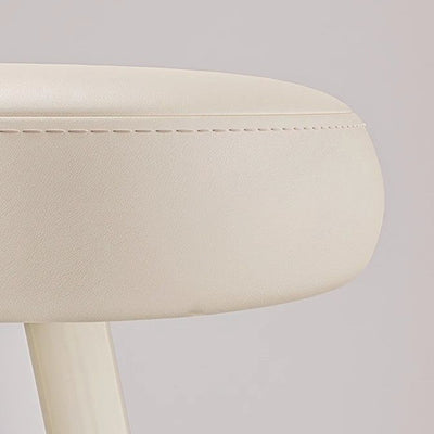Modern Minimalist Cream Cloud Steel Microfiber Leather Vanity Stool Backrest Armless For Bedroom