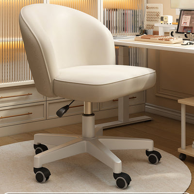 Contemporary Nordic Faux Leather Aluminum Alloy Plastic Swivel Desk Chair Backrest Armless For Study