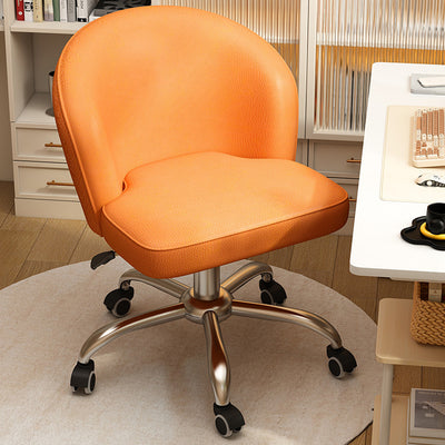 Contemporary Nordic Faux Leather Aluminum Alloy Plastic Swivel Desk Chair Backrest Armless For Study