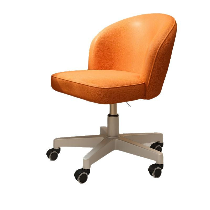 Contemporary Nordic Faux Leather Aluminum Alloy Plastic Swivel Desk Chair Backrest Armless For Study