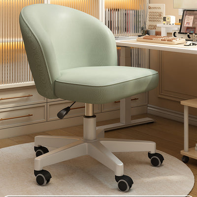 Contemporary Nordic Faux Leather Aluminum Alloy Plastic Swivel Desk Chair Backrest Armless For Study