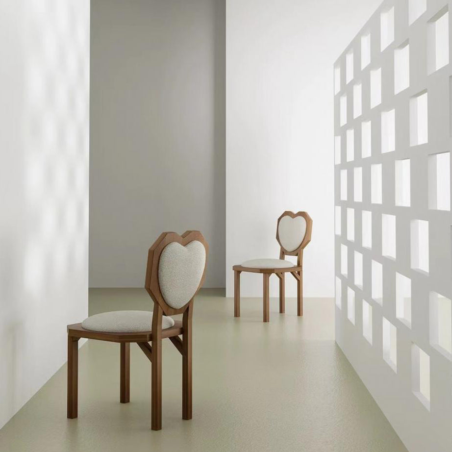 Chaise de salle à manger contemporaine en forme de cœur créative en laine d&