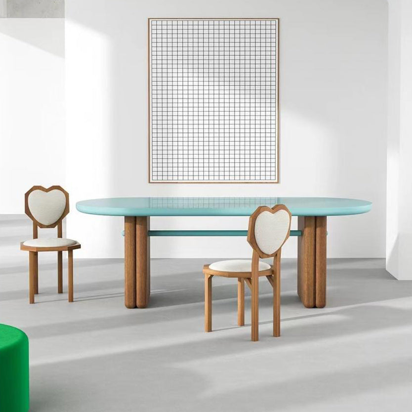 Chaise de salle à manger contemporaine en forme de cœur créative en laine d&