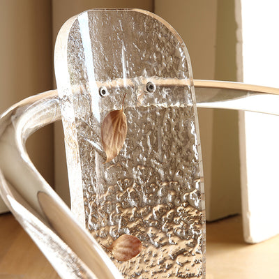 Contemporáneo Nórdico Transparente Acrílico Arco Hojas Tela Silla de Comedor Respaldo Sin Brazos Para Comedor 