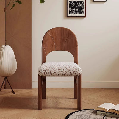 Respaldo de silla de comedor sin brazos con diseño jacquard cuadrado de arco francés tradicional para comedor 
