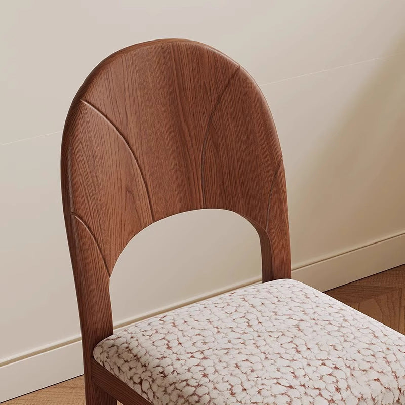 Respaldo de silla de comedor sin brazos con diseño jacquard cuadrado de arco francés tradicional para comedor 