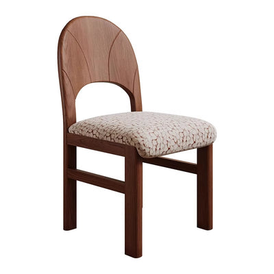 Respaldo de silla de comedor sin brazos con diseño jacquard cuadrado de arco francés tradicional para comedor 